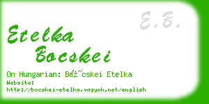 etelka bocskei business card